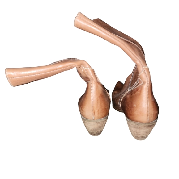 Brown Italian leather mid calf boots - Picture 5 of 11